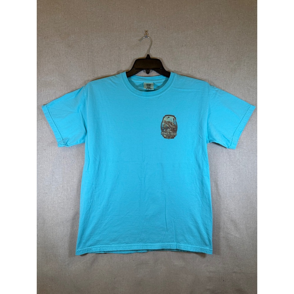 Comfort Colors Pensacola Beach Florida Sea Turtle Graphic T-Shirt Turquoise M